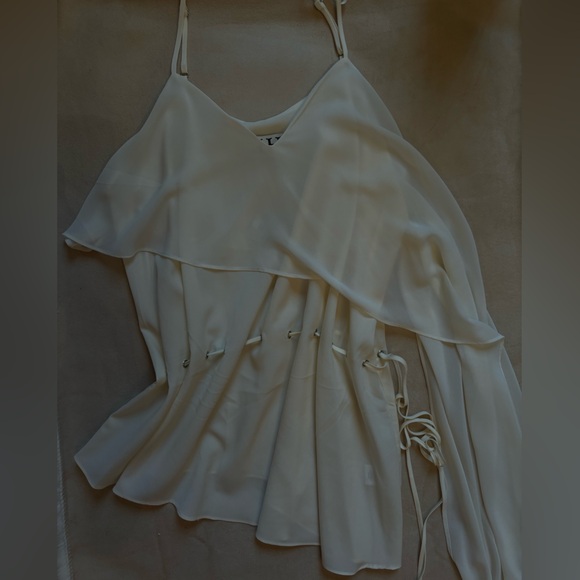 HauteHippie cream chiffon blouse - Picture 1 of 5